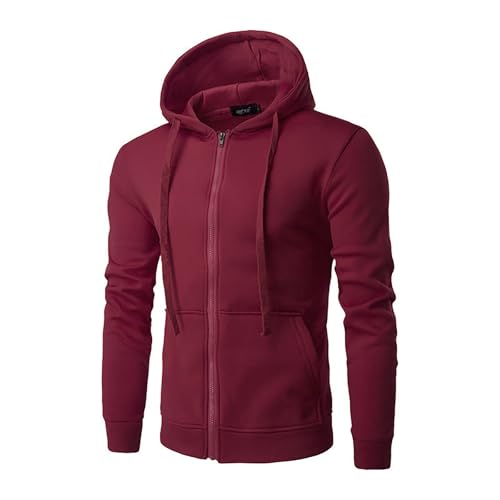 Bastwahl Damen Hoodie Herren Reißverschluss Fleece Warm - Kapuzenjacke Hoodies Unifarbene Langarm Kapuzenpullover Sweatjacke Winter Hooded Sweatshirt Mit Tasche Und Kordelzug von Bastwahl