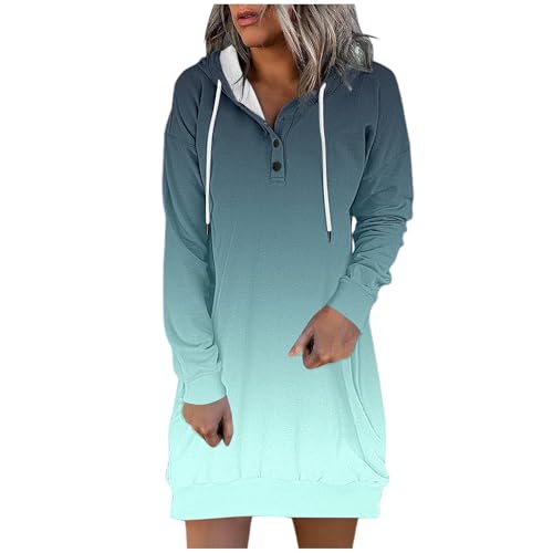 Bastwahl black friday angebote 2026, Langarm Sweatshirts Mit Kapuze Und Taschen Streetwear Print Weihnachtspullover Minikleid Oversized Pullover Kapuzenkleid Kapuzenpullover Lang Kleid Sweatkleid von Bastwahl