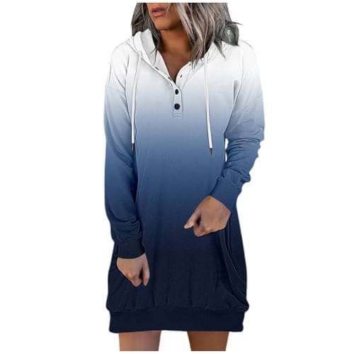 Bastwahl Christmas Langarm Sweatshirts Mit Kapuze Und Taschen Streetwear Print Weihnachtspullover Minikleid Oversized Pullover Kapuzenkleid Kapuzenpullover Lang Kleid Sweatkleid von Bastwahl