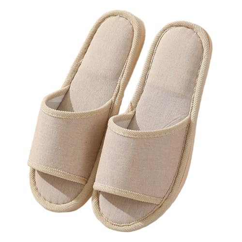Hausschuhe Leinen Damen Herren Winter & Sommer - Atmungsaktive Baumwolle Material Atmungsaktiv Und Komfortabel Gästehausschuhe Hotel Home Spa Innenbereich Ideal Für Frühling Rutschfest Boho Slippers Hausschuhe Leinen Damen Herren Winter & Sommer - Atmungsaktive Baumwolle Material Atmungsaktiv Und Komfortabel Gästehausschuhe Hotel Home Spa Innenbereich Ideal Für Frühling Rutschfest Boho Slippers von Bastwahl