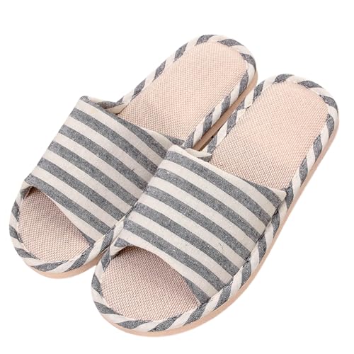 Hausschuhe Leinen Damen Herren Winter & Sommer - Atmungsaktive Baumwolle Material Atmungsaktiv Und Komfortabel Gästehausschuhe Hotel Home Spa Innenbereich Ideal Für Frühling Rutschfest Boho Slippers Hausschuhe Leinen Damen Herren Winter & Sommer - Atmungsaktive Baumwolle Material Atmungsaktiv Und Komfortabel Gästehausschuhe Hotel Home Spa Innenbereich Ideal Für Frühling Rutschfest Boho Slippers von Bastwahl
