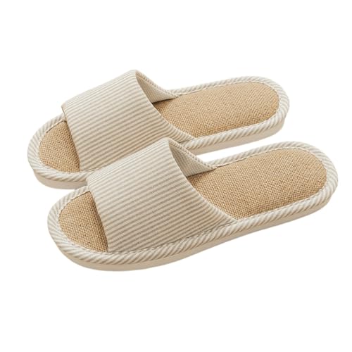 Hausschuhe Leinen Damen Herren Winter & Sommer - Atmungsaktive Baumwolle Material Atmungsaktiv Und Komfortabel Gästehausschuhe Hotel Home Spa Innenbereich Ideal Für Frühling Rutschfest Boho Slippers Hausschuhe Leinen Damen Herren Winter & Sommer - Atmungsaktive Baumwolle Material Atmungsaktiv Und Komfortabel Gästehausschuhe Hotel Home Spa Innenbereich Ideal Für Frühling Rutschfest Boho Slippers von Bastwahl