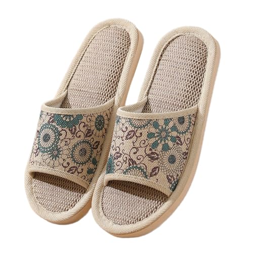 Hausschuhe Leinen Damen Herren Winter & Sommer - Atmungsaktive Baumwolle Material Atmungsaktiv Und Komfortabel Gästehausschuhe Hotel Home Spa Innenbereich Ideal Für Frühling Rutschfest Boho Slippers Hausschuhe Leinen Damen Herren Winter & Sommer - Atmungsaktive Baumwolle Material Atmungsaktiv Und Komfortabel Gästehausschuhe Hotel Home Spa Innenbereich Ideal Für Frühling Rutschfest Boho Slippers von Bastwahl