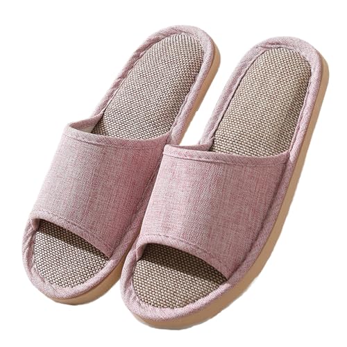 Hausschuhe Leinen Damen Herren Winter & Sommer - Atmungsaktive Baumwolle Material Atmungsaktiv Und Komfortabel Gästehausschuhe Hotel Home Spa Innenbereich Ideal Für Frühling Rutschfest Boho Slippers Hausschuhe Leinen Damen Herren Winter & Sommer - Atmungsaktive Baumwolle Material Atmungsaktiv Und Komfortabel Gästehausschuhe Hotel Home Spa Innenbereich Ideal Für Frühling Rutschfest Boho Slippers von Bastwahl
