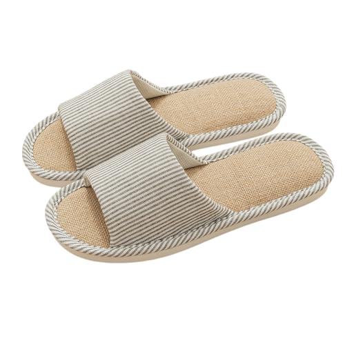Hausschuhe Leinen Damen Herren Winter & Sommer - Atmungsaktive Baumwolle Material Atmungsaktiv Und Komfortabel Gästehausschuhe Hotel Home Spa Innenbereich Ideal Für Frühling Rutschfest Boho Slippers Hausschuhe Leinen Damen Herren Winter & Sommer - Atmungsaktive Baumwolle Material Atmungsaktiv Und Komfortabel Gästehausschuhe Hotel Home Spa Innenbereich Ideal Für Frühling Rutschfest Boho Slippers von Bastwahl