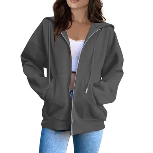 Hoodie Damen Sweatjacke Kapuzenjacke Baumwoll Zipper Sweatshirtjacke - Herbst Winter Lang Sweatshirt Kapuzenpullover Mit Kapuze Reißverschluss Mantel Oversize Pullover Langarm Sport Style Oberteile Hoodie Damen Sweatjacke Kapuzenjacke Baumwoll Zipper Sweatshirtjacke - Herbst Winter Lang Sweatshirt Kapuzenpullover Mit Kapuze Reißverschluss Mantel Oversize Pullover Langarm Sport Style Oberteile von Bastwahl