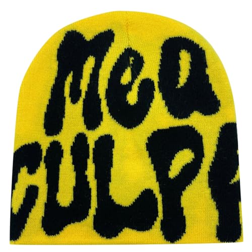 MEA Culpa Beanie - Y2k Beanie Mütze Herren Damen Teenager Y2k Cap Winter Knit Skater Beanie Mütze Hip Hop Strickmützen Baumwolle Spider MEA Culpa Printed Y2k Beanie Cap Hat Pink Harajuku Fashion von Bastwahl