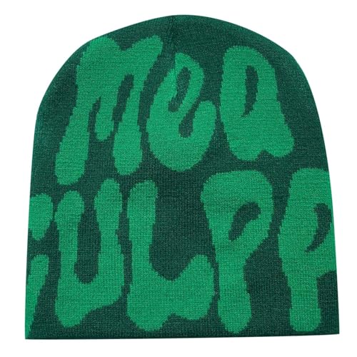 MEA Culpa Beanie - Y2k Beanie Mütze Herren Damen Teenager Y2k Cap Winter Knit Skater Beanie Mütze Hip Hop Strickmützen Baumwolle Spider MEA Culpa Printed Y2k Beanie Cap Hat Pink Harajuku Fashion von Bastwahl