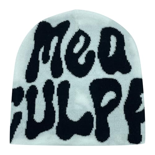 MEA Culpa Beanie - Y2k Beanie Mütze Herren Damen Teenager Y2k Cap Winter Knit Skater Beanie Mütze Hip Hop Strickmützen Baumwolle Spider MEA Culpa Printed Y2k Beanie Cap Hat Pink Harajuku Fashion von Bastwahl