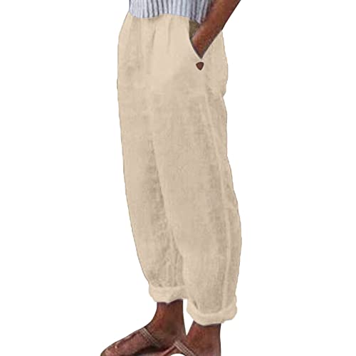 Musselin Hose Damen Lang Leichte Sommerhose - Leinenhose Freizeithose Stretch Baumwolle Elegant Haremshose Luftig Sommer Bequeme Stoffhose Khaki XXL Musselin Hose Damen Lang Leichte Sommerhose - Leinenhose Freizeithose Stretch Baumwolle Elegant Haremshose Luftig Sommer Bequeme Stoffhose Khaki XXL von Bastwahl