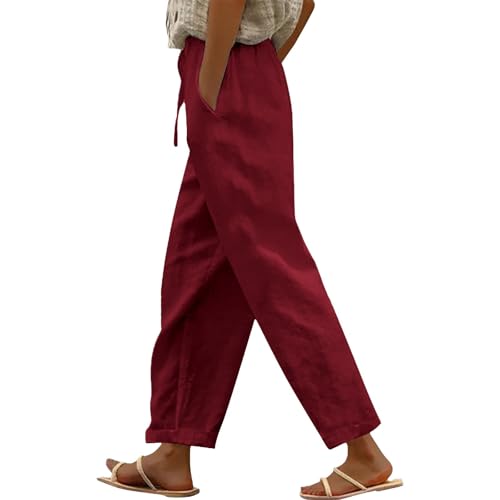Musselin Hose Damen Lang Leichte Sommerhose - Leinenhose Freizeithose Stretch Baumwolle Elegant Haremshose Luftig Sommer Bequeme Stoffhose Musselin Hose Damen Lang Leichte Sommerhose - Leinenhose Freizeithose Stretch Baumwolle Elegant Haremshose Luftig Sommer Bequeme Stoffhose von Bastwahl