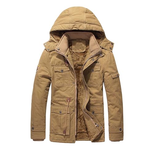 Parker Jacken Herren Militär Winter Bundeswehr Gefüttert - mit Futter und Abnehmbarer Kapuze Armee Jacke Winterjacke Teddyfutter Winterparka Herrenjacke Winddicht Wintermantel von Bastwahl
