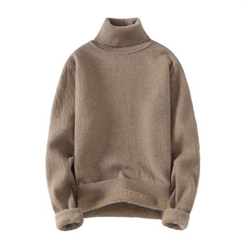 Pullover Mit Kragen Herren Strick - Rollkragenpullover Regular Fit Langarmshirts Pullover Baumwolle Sweatshirt Elastisch Einfarbig Rollkragenshirt Langarm Longsleeve Sweater Stehkragen Strickpullover von Bastwahl