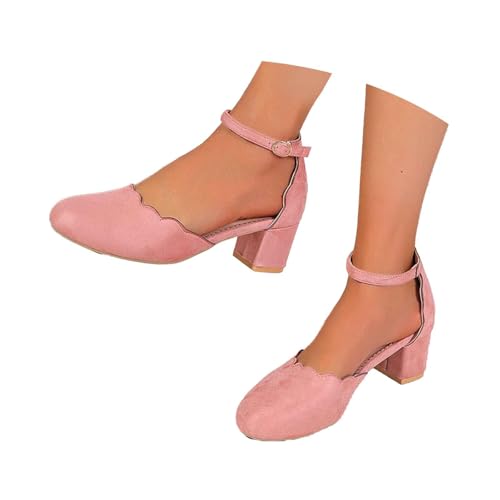 Pumps Damen Breite Füße Schuhe - Elegant Absatzschuhe Kleiner mit Absatz Hochzeitsschuhe Sommer Tanzschuhe Bequem Damenschuhe Halbschuhe Highheels Trachtenschuhe Für Riemchen Dirndl von Bastwahl