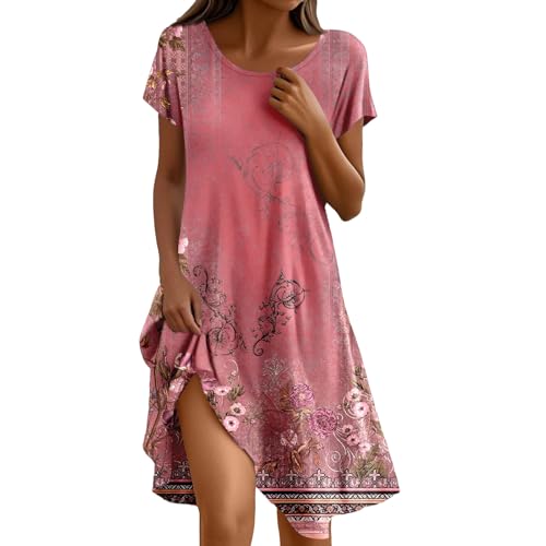 Sommerkleid Damen Leinen Kleider - Casual V-Ausschnitt Midikleid Kurzarm A-Linie Kleid Strandkleid Ohne Zubehör Leicht und Luftig Leinenkleid Einfarbig Knielang Elegant Casual Sommer Blusenkleid Sommerkleid Damen Leinen Kleider - Casual V-Ausschnitt Midikleid Kurzarm A-Linie Kleid Strandkleid Ohne Zubehör Leicht und Luftig Leinenkleid Einfarbig Knielang Elegant Casual Sommer Blusenkleid von Bastwahl