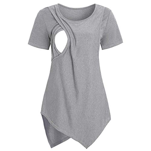 Stillshirt Sommer Stillen Stillshirt Verdeckte Reißverschluss Maternity Tops Locker Stillkleidung Basic T-Shirt Frühling Sommer Nursing Tops Mit Doppeltem Reißverschluss Stilloberteile von Bastwahl