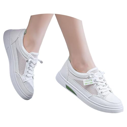 Trachten Sneaker Damen Spitzen Trachtenschuhe - Walkingschuhe Elegante Frauen Schnürhalbschuhe Laufschuhe Leicht Sportlich Flache Schuhe Spitze Atmungsaktive Stoffschuhe von Bastwahl
