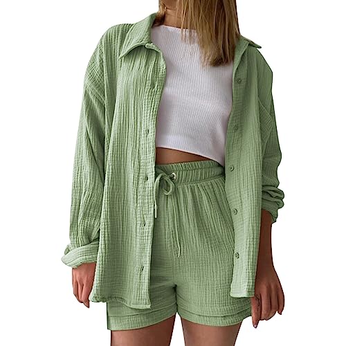 Zweiteiler Damen Sommer Outfits Elegant Musselin Bluse Hemd und Shorts Clothes 2 Teiler Set Aesthetic Zweiteiler Lounge Set Strand Outfit Set Two Piece Set Women Y2k Top + Shorts Clothes Loungewear Zweiteiler Damen Sommer Outfits Elegant Musselin Bluse Hemd und Shorts Clothes 2 Teiler Set Aesthetic Zweiteiler Lounge Set Strand Outfit Set Two Piece Set Women Y2k Top + Shorts Clothes Loungewear von Bastwahl