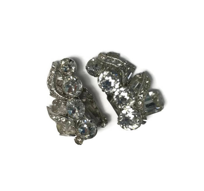 Signierte Eisenberg Ohrringe, Strass Vintage Ohrclips, Hochzeit Brautschmuck, Modeschmuck von BatCityVintage