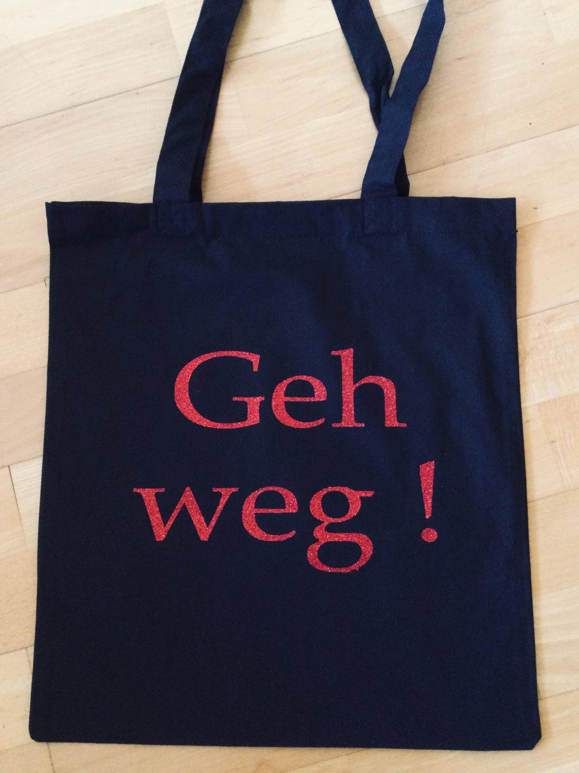 Leinenbeutel „Geh Weg" Glitzer von BatcaveDesignShop