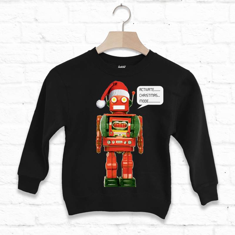 Aktiviere Weihnachten Mode Kinder Neuheit Roboter Sweatshirt von Batch1UK