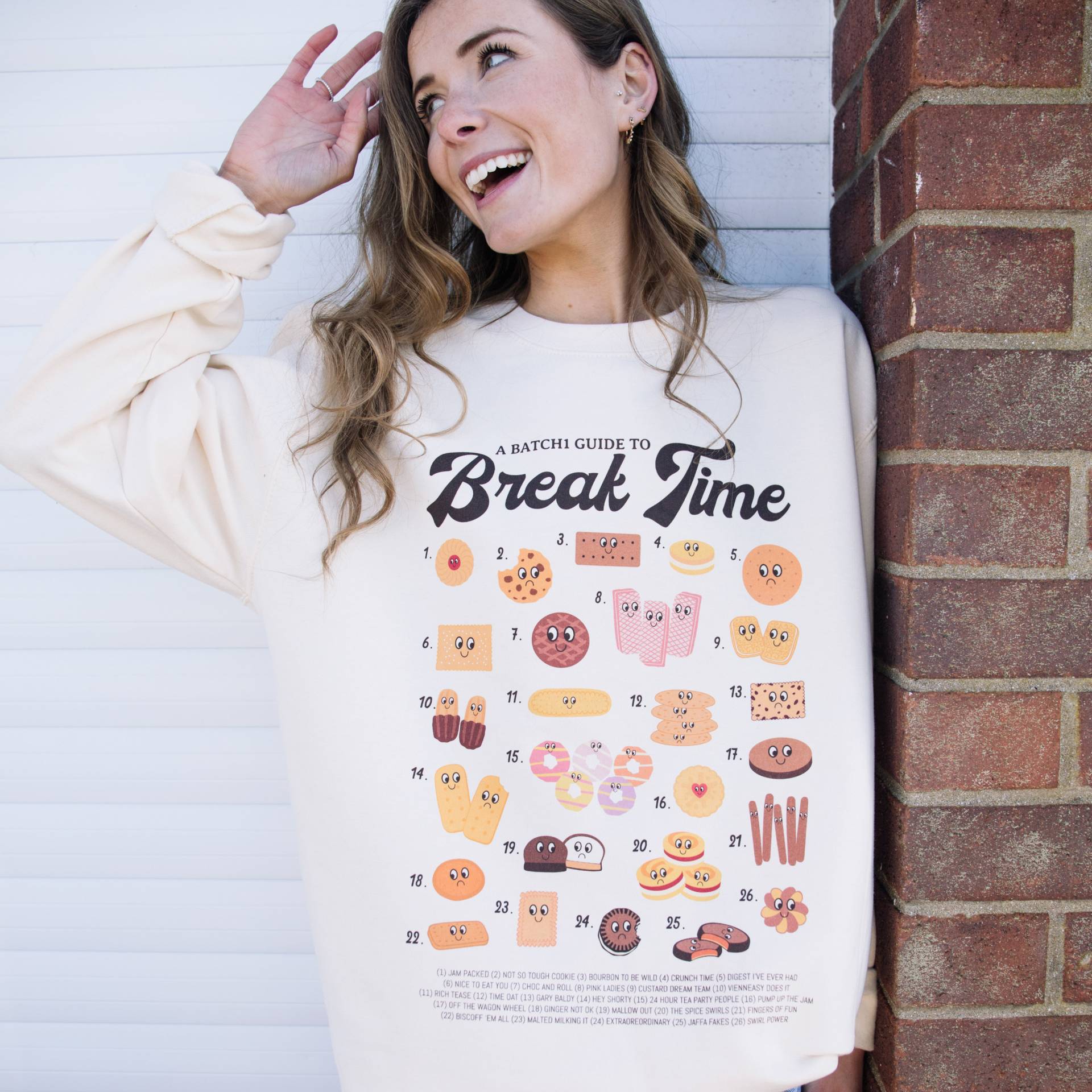 Break Time Damen Keks Anleitung Sweatshirt von Batch1UK