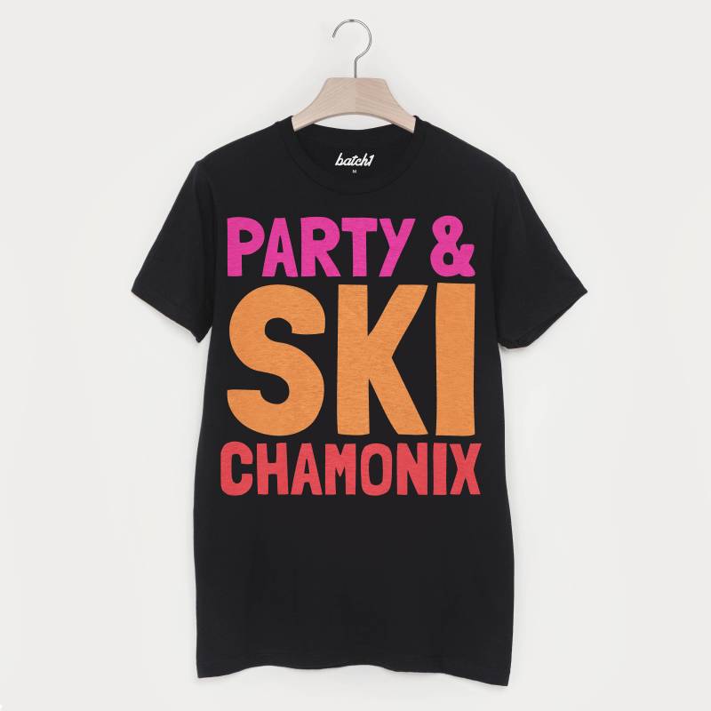 Chamonix Retro Herren Apres Ski Alpine Spruch T Shirt von Batch1UK