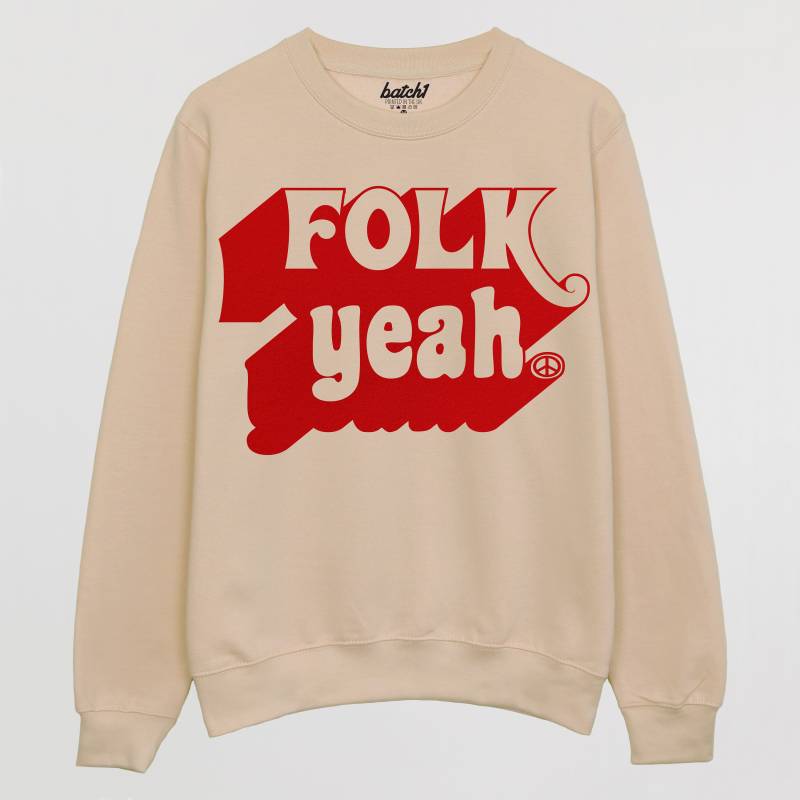 Folk Ja Männer Slogan Sweatshirt von Batch1UK