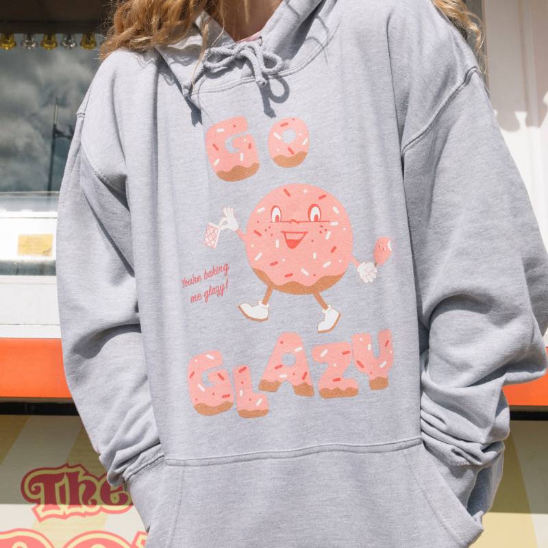 Go Glazy Damen Donut Grafik Kapuzenpullover von Batch1UK