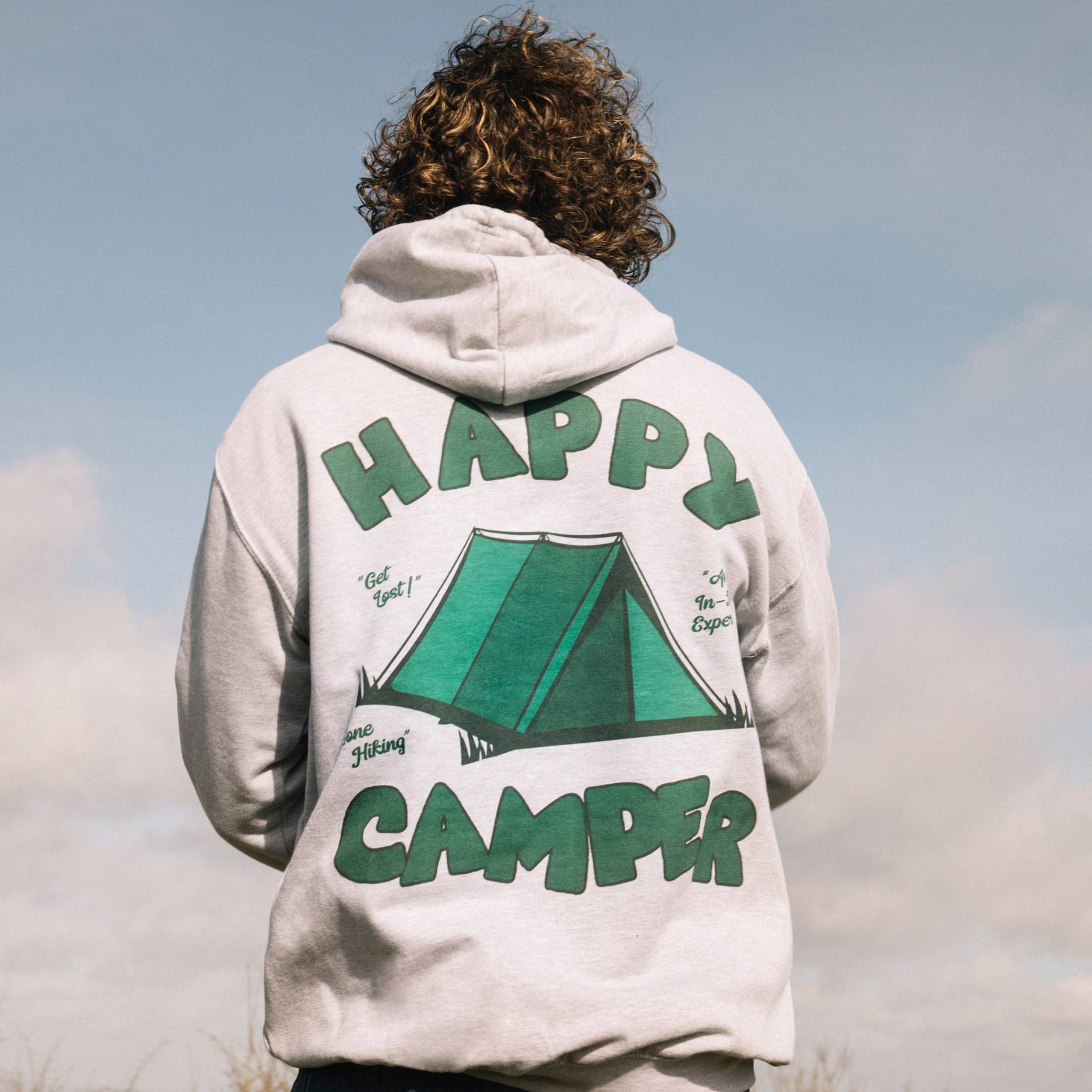 Happy Camper Männer Spruch Hoodie von Batch1UK