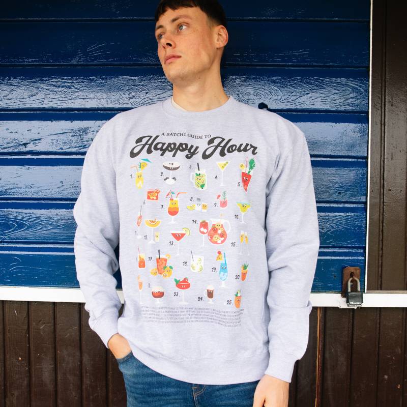Happy Hour Männer Cocktail Guide Sweatshirt von Batch1UK