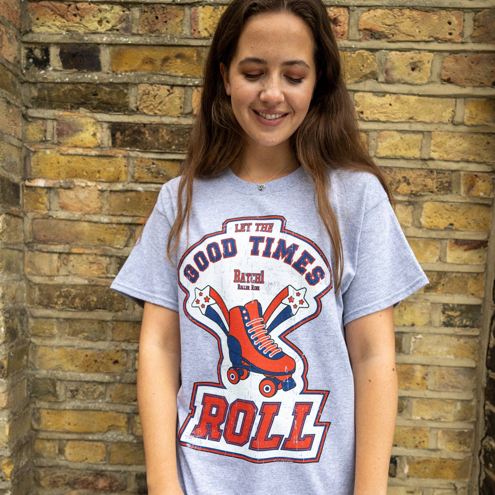 Let The Good Times Roll Damen Weihnachten T-Shirt in Grau von Batch1UK