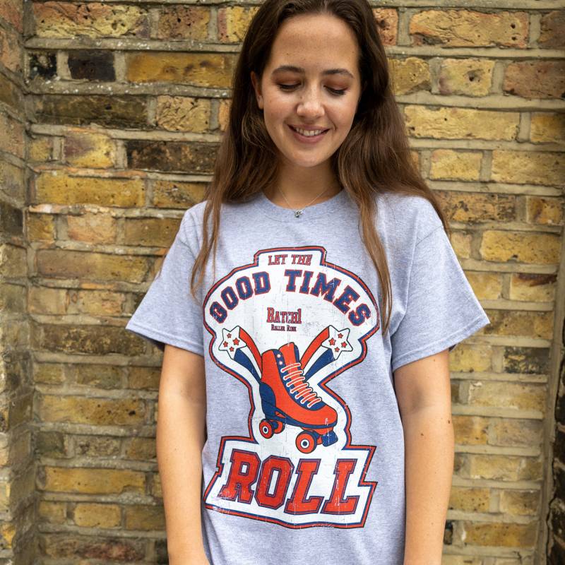 Let The Good Times Roll Damen Weihnachten T-Shirt in Grau von Batch1UK