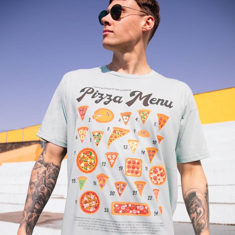 Pizza Menüanleitung Herren Grafik T-Shirt von Batch1UK