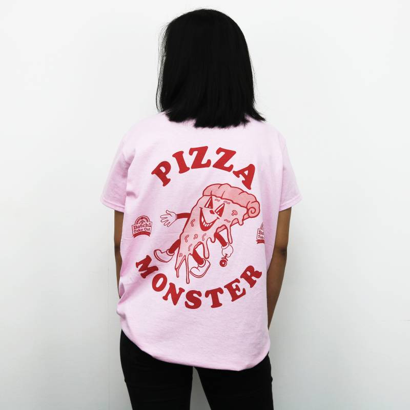 Pizza Monster Rücken Print Damen T-Shirt von Batch1UK