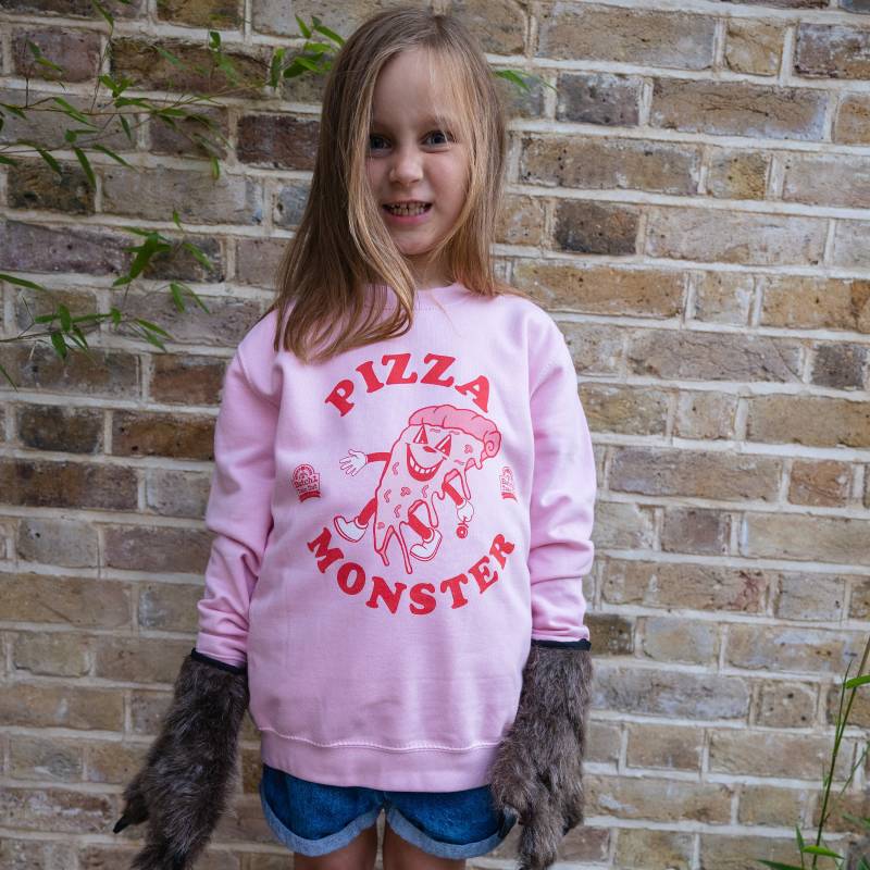 Pizza Monster Mädchen Spruch Sweatshirt von Batch1UK