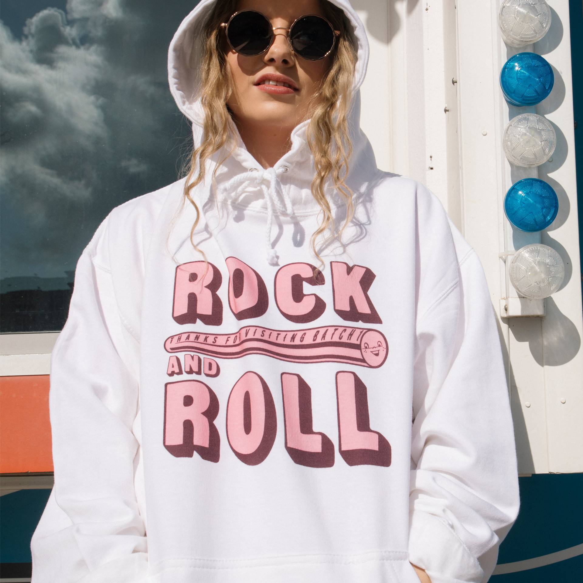 Rock & Roll Damen British Seaside Grafik Hoodie von Batch1UK