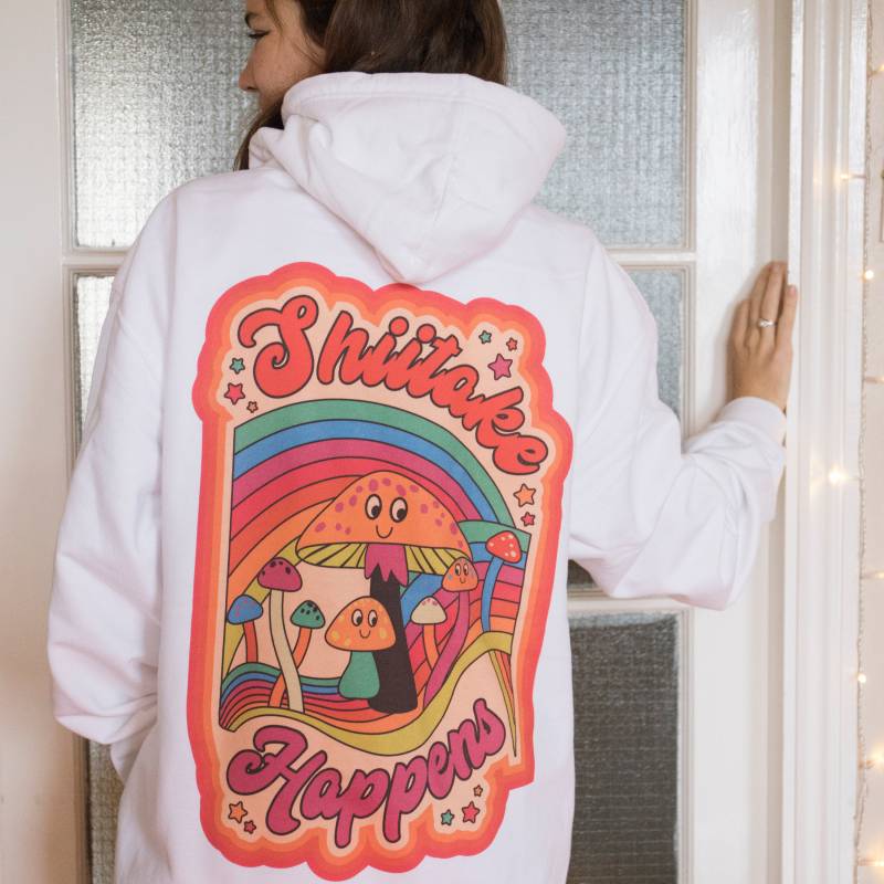 Shiitake Happens Damen Slogan Hoodie von Batch1UK