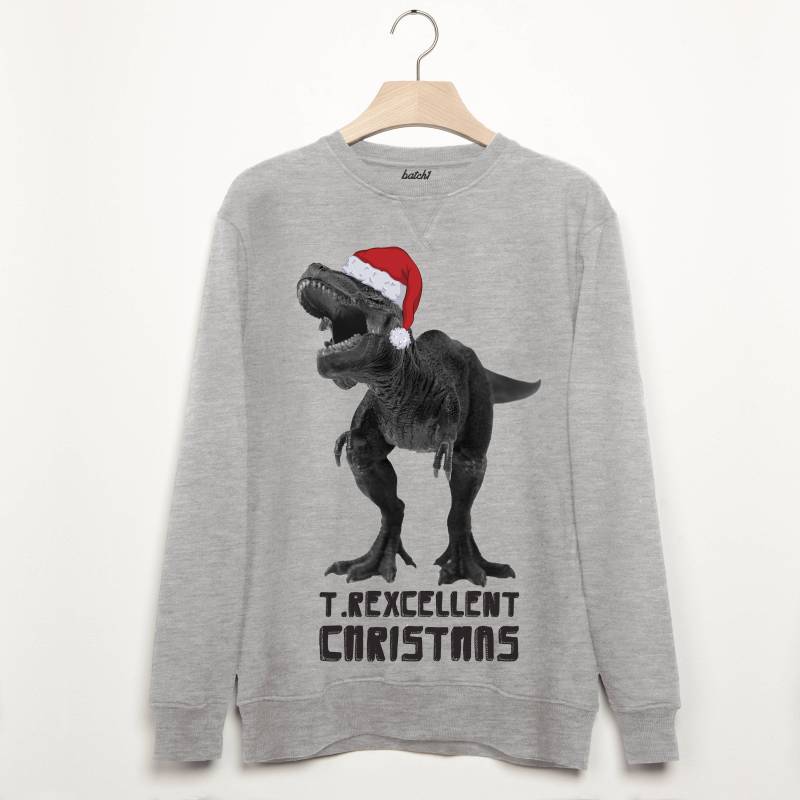 T Rexcellent Herren Weihnachts-Dinosaurier-Sweatshirt von Batch1UK
