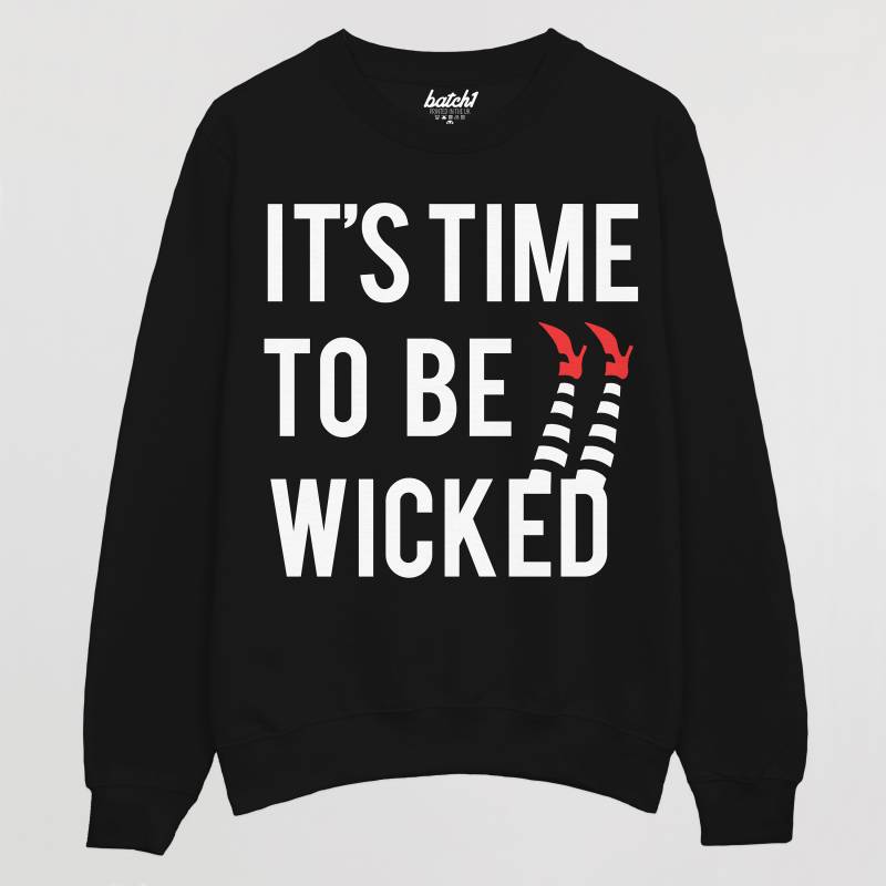 Time To Be Wicked Frauen Halloween-Slogan-Sweatshirt von Batch1UK