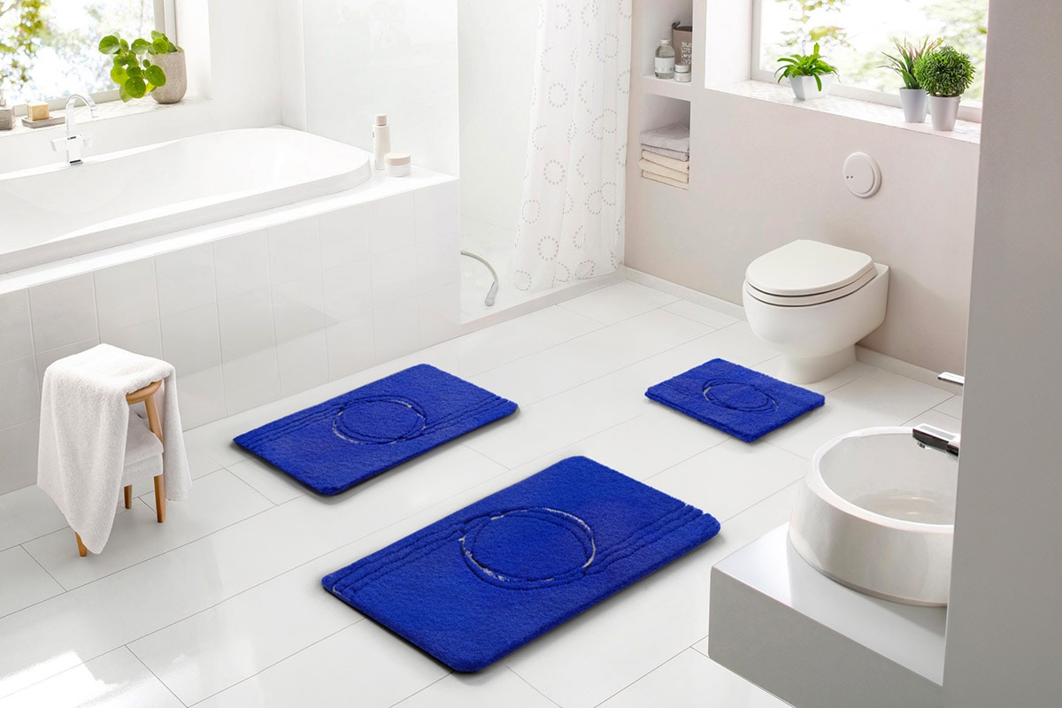 Batex Badematte "Bolia" Höhe 27 mm rutschhemmend beschichtet fußbodenheizungsgeeignet extra weiches und pflegeleichtes Garn von Batex