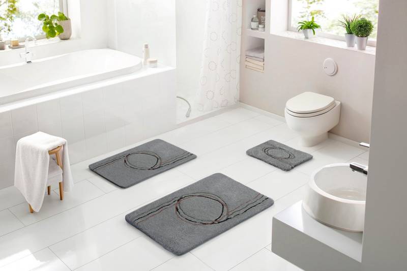 Batex Badematte "Bolia" Höhe 27 mm rutschhemmend beschichtet fußbodenheizungsgeeignet extra weiches und pflegeleichtes Garn von Batex