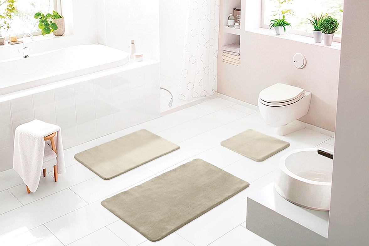 Batex Badematte "Lana" Höhe 27 mm rutschhemmend beschichtet fußbodenheizungsgeeignet extra weiches und pflegeleichtes Garn von Batex