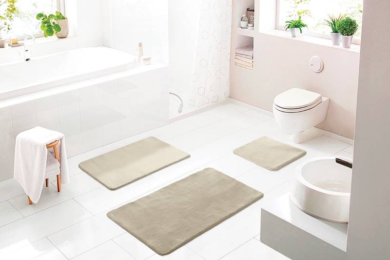 Batex Badematte "Lana" Höhe 27 mm rutschhemmend beschichtet fußbodenheizungsgeeignet extra weiches und pflegeleichtes Garn von Batex