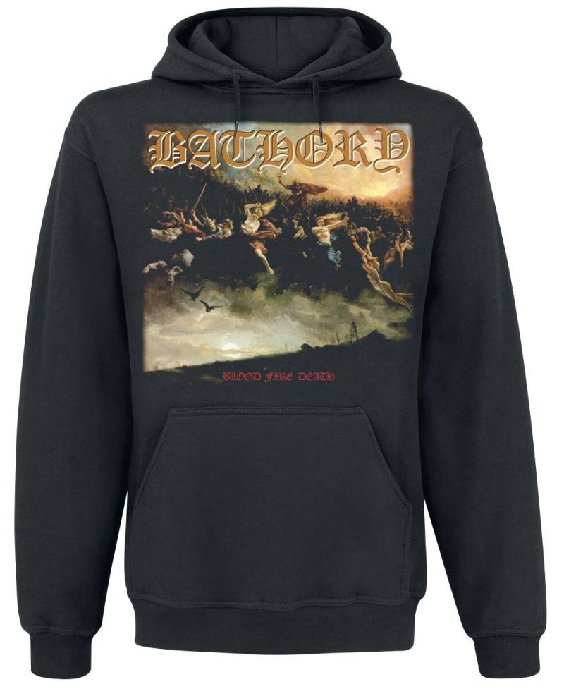 Bathory Kapuzenpullover - Blood Fire Death - S bis XXL - für Männer - Größe L - schwarz  - Lizenziertes Merchandise! von Bathory