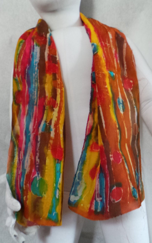 Batik Direkte Anwendung Seide Schal 9 von BatikArtsStudio