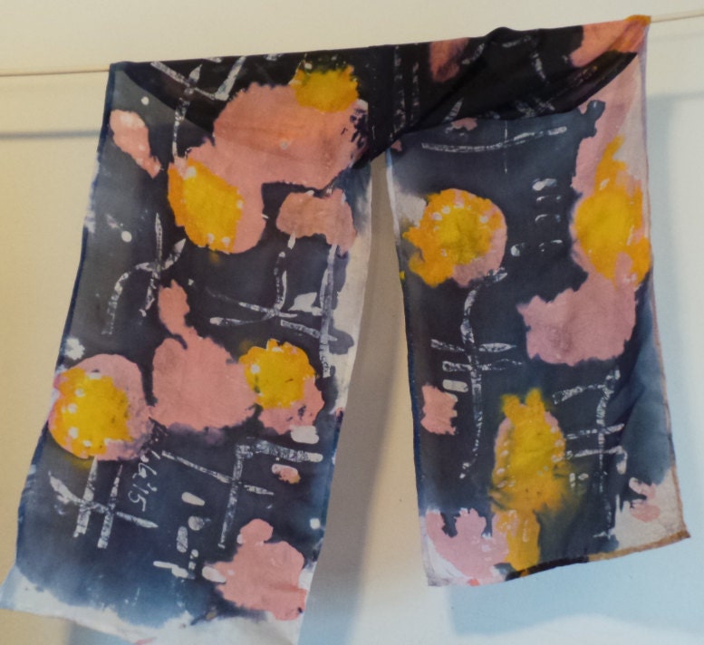 Batik Direkte Anwendung Seide Schals 6 von BatikArtsStudio