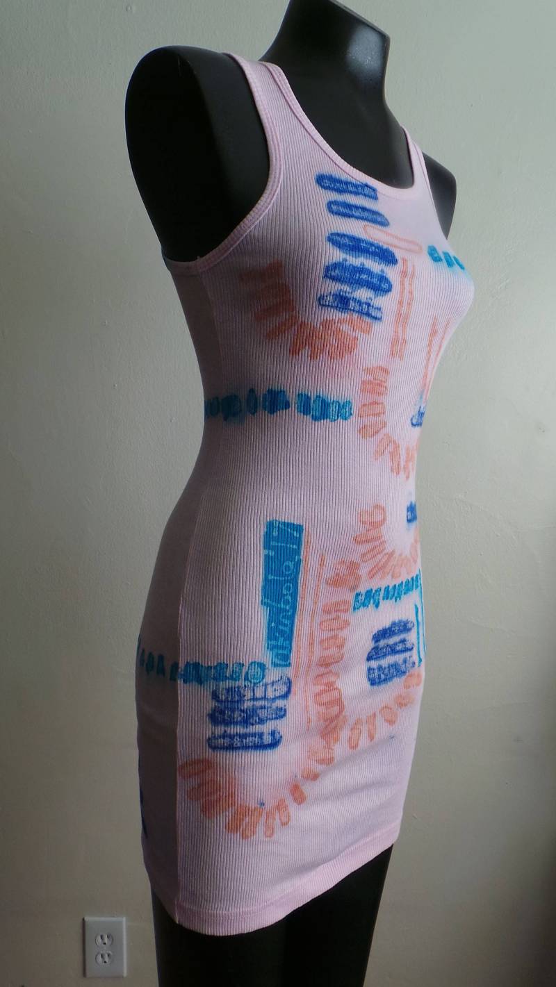 Rosa Gerippten Kleid. Dabd005 von BatikArtsStudio