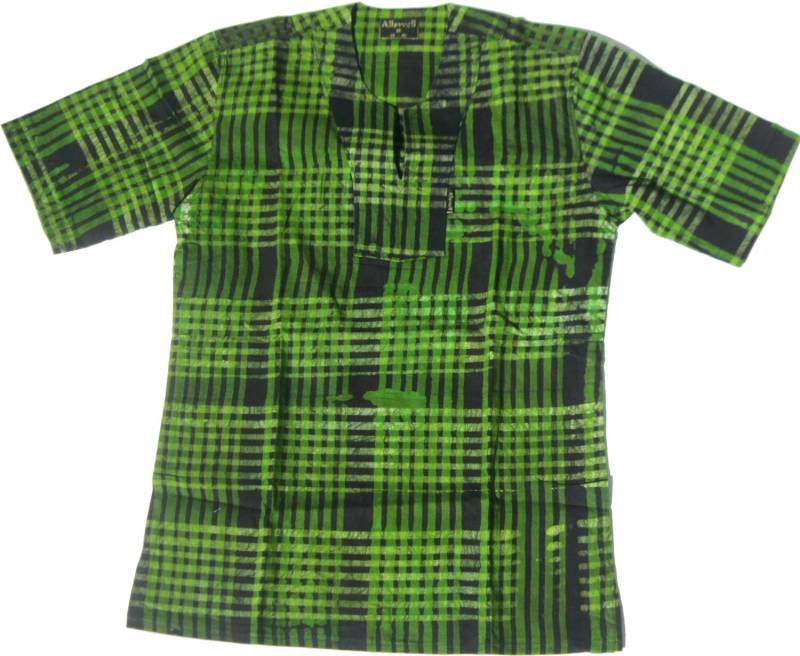 Allswell Herren Batik Shirt, Grün Und Schwarz Streifen, Klein, B87, Versandkostenfrei von BatikHome