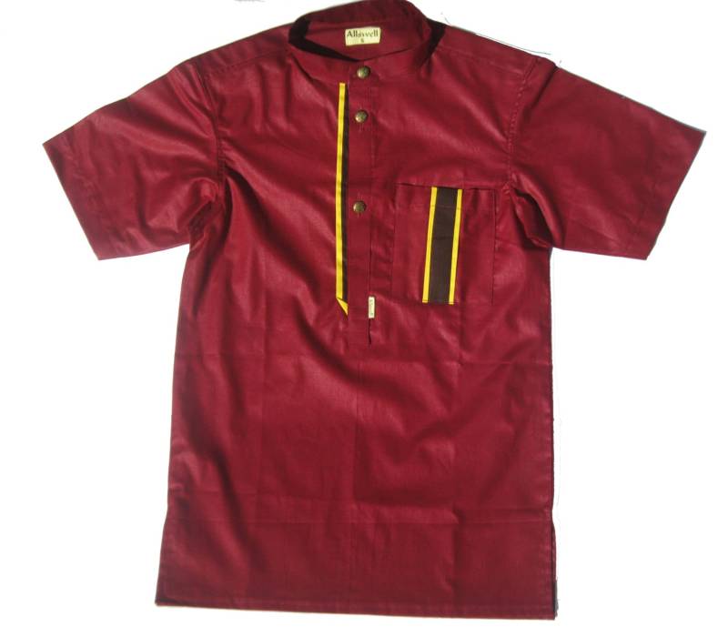 Herren Woodin Baumwoll Shirt Mit Tasche, Rot, By Allswell. Kostenloser Us-Versand von BatikHome